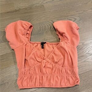 Women's Peach Puff Short Sleeve Cropped Top